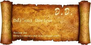 Décsi Dorina névjegykártya