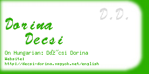 dorina decsi business card